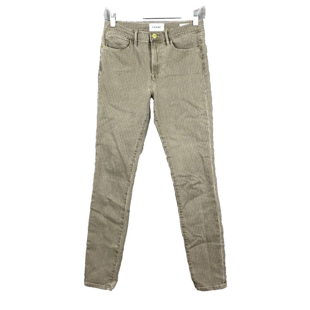 Frame Le High Skinny Jeans Womens 28‎ Plaid Print High Rise Pants Tawny Multi